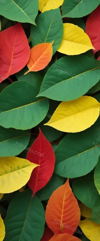 Minimal Soft Studio Light Photography Green Leaves With Yellow And Red Accents A Vibrant Natural Background High Detail Solid Bold Color Background 52 726e