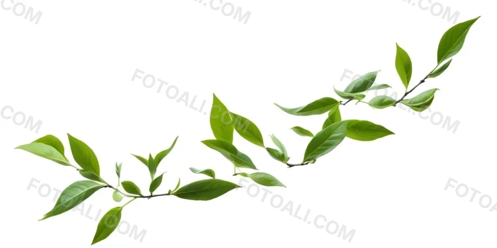 Minimal Soft Studio Light Photography Green Tea Leaves Floating Against A White Background High Detail Solid Bold Color Background 35 7d33