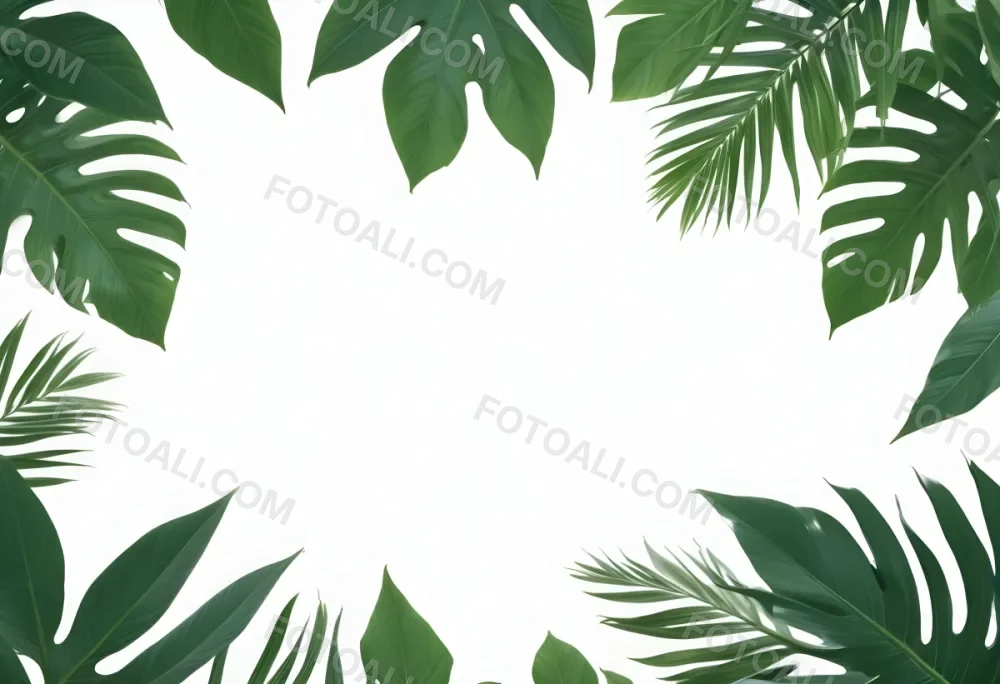 Minimal Soft Studio Light Photography Tropical Leaves In A White Background High Detail Solid Bold Color Background 12 36ae