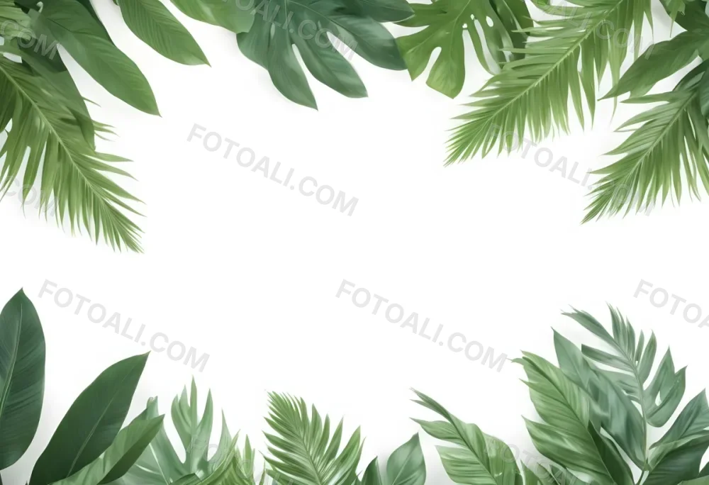 Minimal Soft Studio Light Photography Tropical Leaves In A White Background High Detail Solid Bold Color Background 43 B568