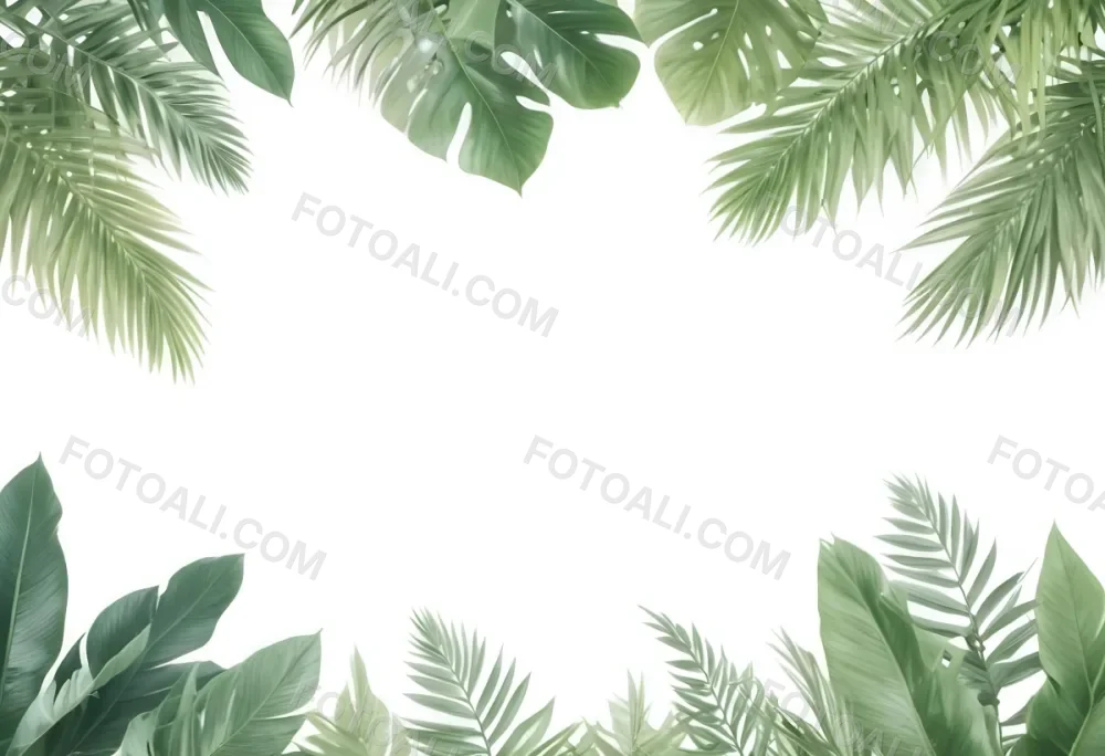 Minimal Soft Studio Light Photography Tropical Leaves In A White Background High Detail Solid Bold Color Background 50 C4b4