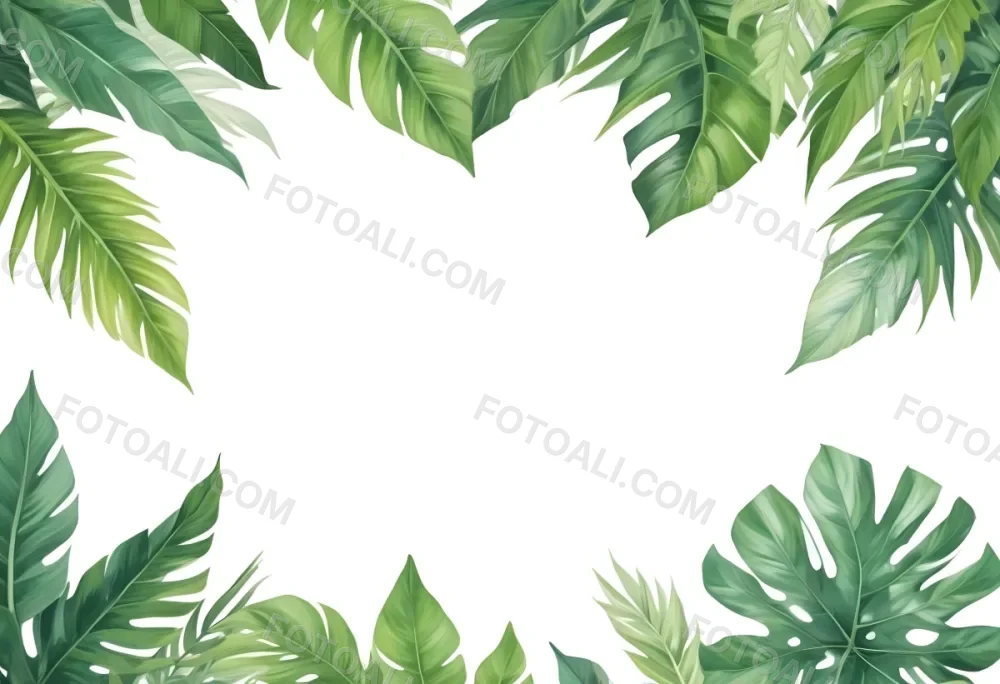 Minimal Soft Studio Light Photography Tropical Leaves In A White Background High Detail Solid Bold Color Background 64 2389