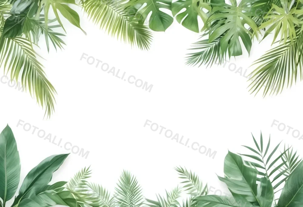 Minimal Soft Studio Light Photography Tropical Leaves In A White Background High Detail Solid Bold Color Background 69 Cd80