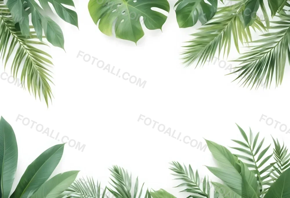 Minimal Soft Studio Light Photography Tropical Leaves In A White Background High Detail Solid Bold Color Background 7 2e8f