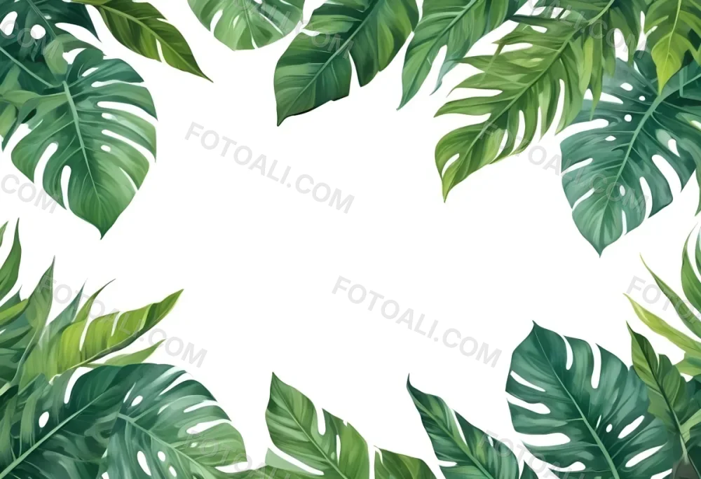 Minimal Soft Studio Light Photography Tropical Leaves In A White Background High Detail Solid Bold Color Background 70 4a39