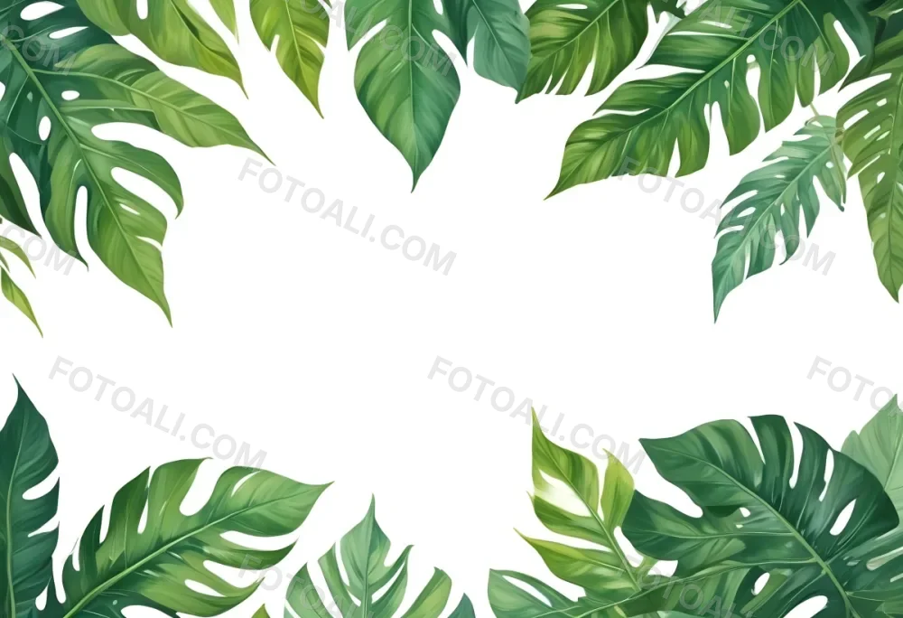 Minimal Soft Studio Light Photography Tropical Leaves In A White Background High Detail Solid Bold Color Background 72 Bb3f
