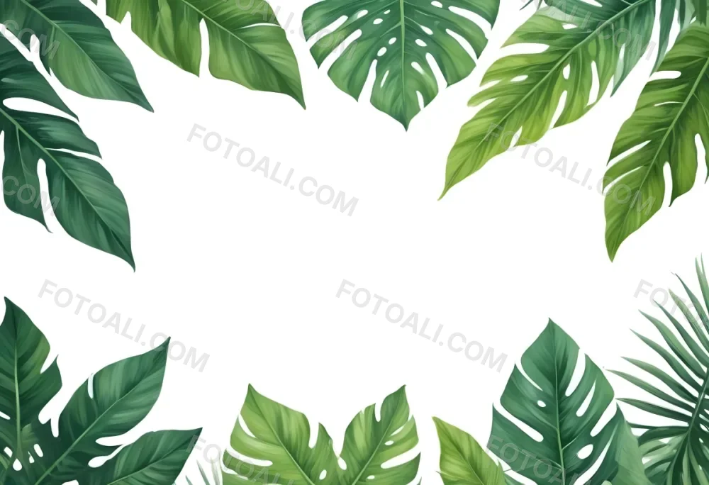Minimal Soft Studio Light Photography Tropical Leaves In A White Background High Detail Solid Bold Color Background 78 0bd5