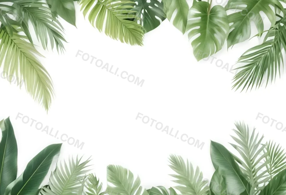 Minimal Soft Studio Light Photography Tropical Leaves In A White Background High Detail Solid Bold Color Background 9 Abd8