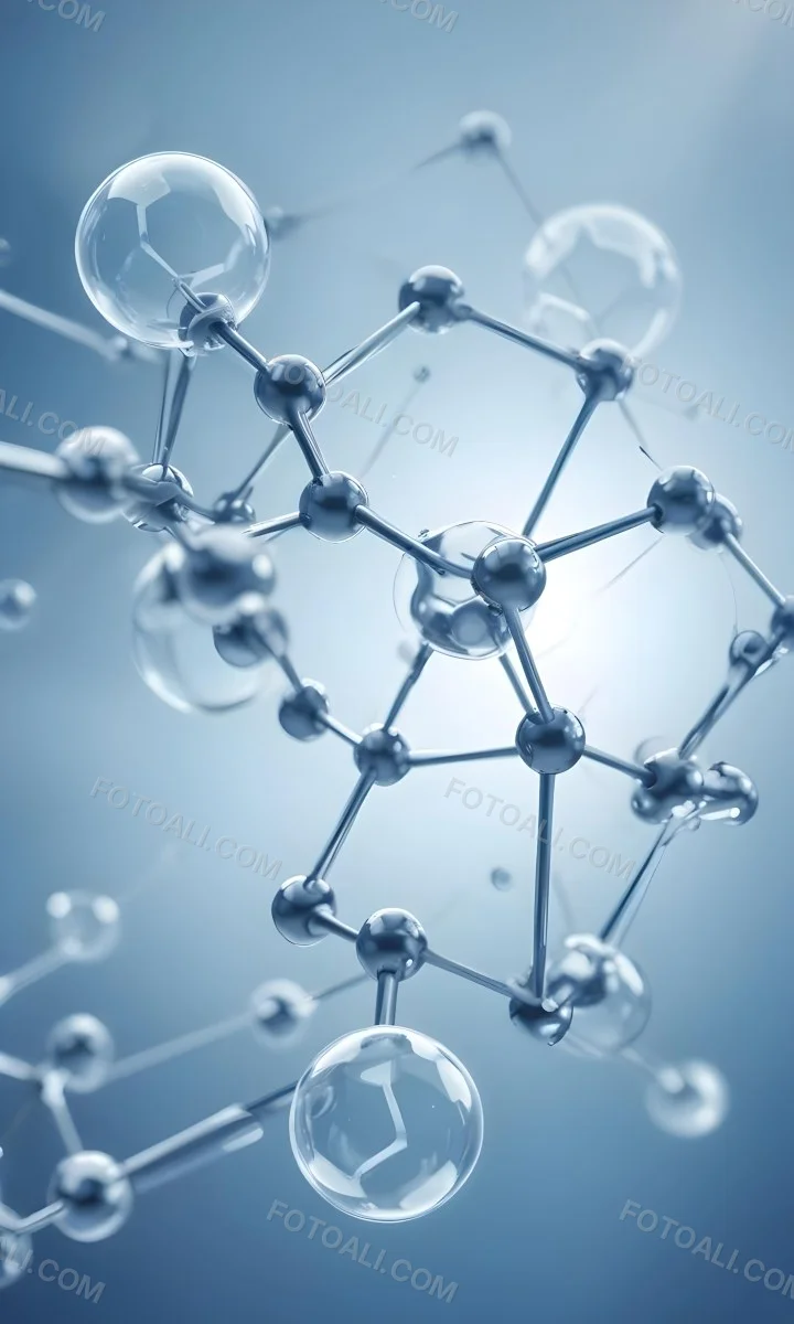Molecular Structure With An Abstract Scientific Background Featuring Interconnected Molecules In Blue Tones 10 Dcc7