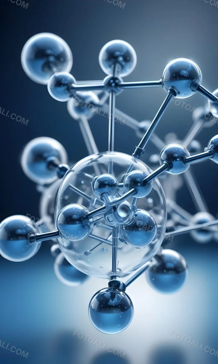 Molecular Structure With An Abstract Scientific Background Featuring Interconnected Molecules In Blue Tones 2 Fcb7