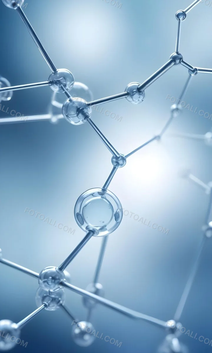 Molecular Structure With An Abstract Scientific Background Featuring Interconnected Molecules In Blue Tones 4 603d