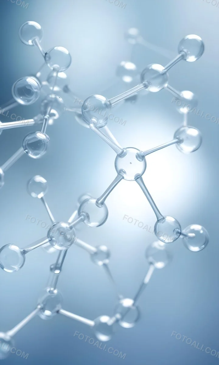 Molecular Structure With An Abstract Scientific Background Featuring Interconnected Molecules In Blue Tones 5 3be8