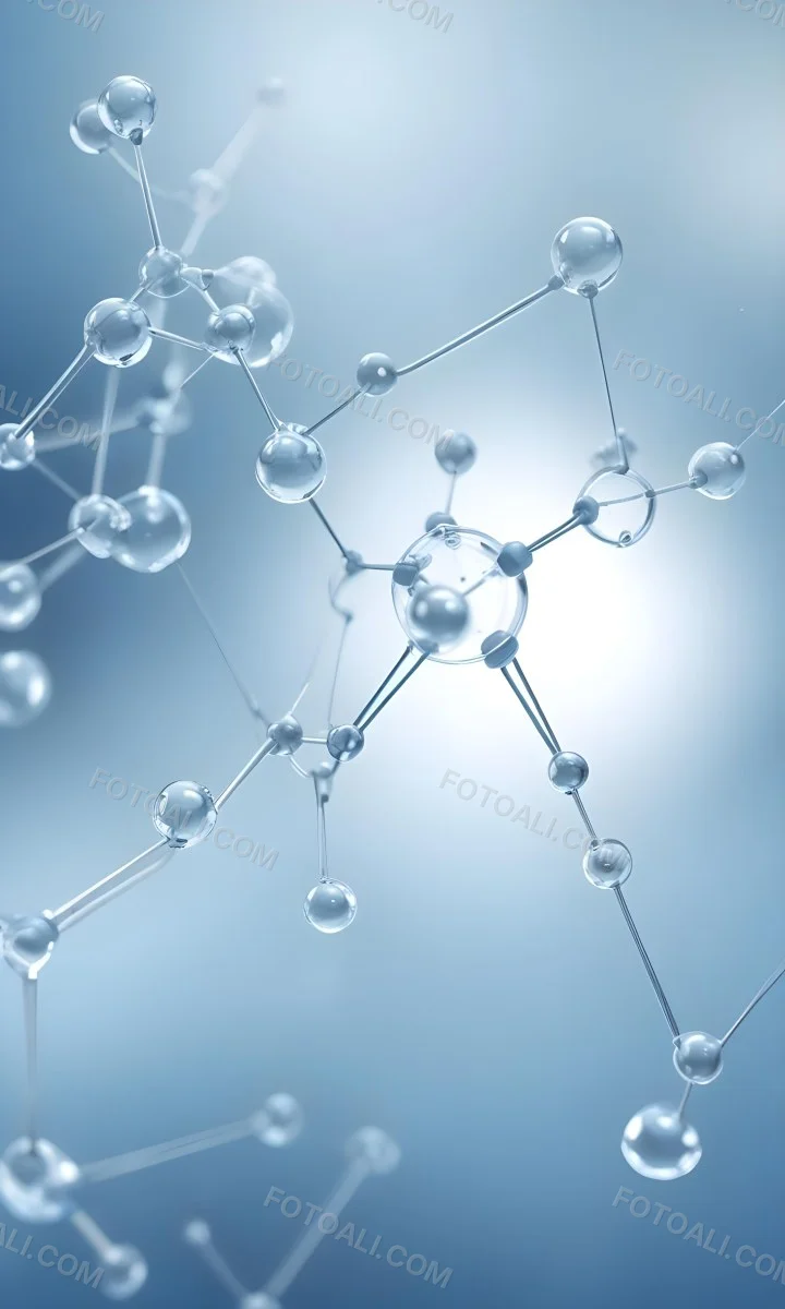 Molecular Structure With An Abstract Scientific Background Featuring Interconnected Molecules In Blue Tones 6 Fca8
