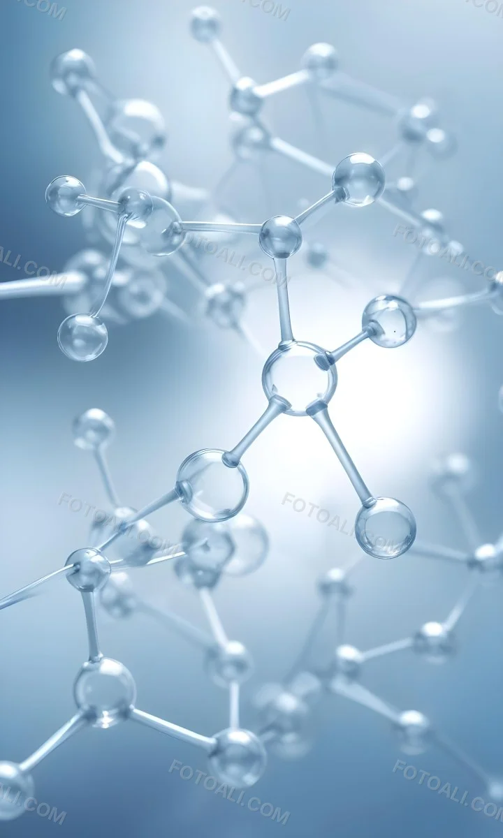 Molecular Structure With An Abstract Scientific Background Featuring Interconnected Molecules In Blue Tones 7 30aa