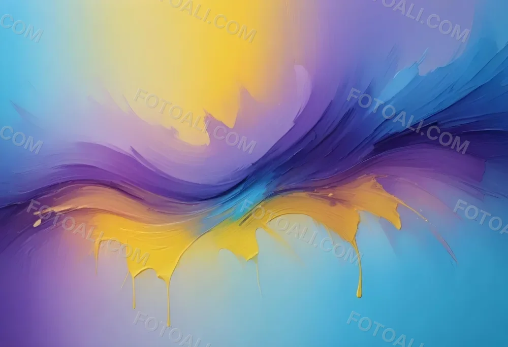 Oil Painting A Gradient Background With A Blend Of Yellow Cyan Blue And Purple Creating A Smooth Transition Of Colors With A Smooth Texture Creative Extremely Detailed Brush Stroke 52 C543