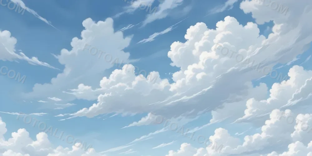 Oil Painting Cloudy Blue Sky With Wispy White Clouds Creative Extremely Detailed Brush Stroke 28 6d1f
