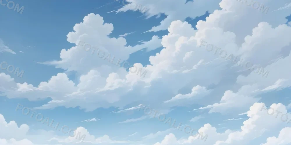 Oil Painting Cloudy Blue Sky With Wispy White Clouds Creative Extremely Detailed Brush Stroke 31 E820