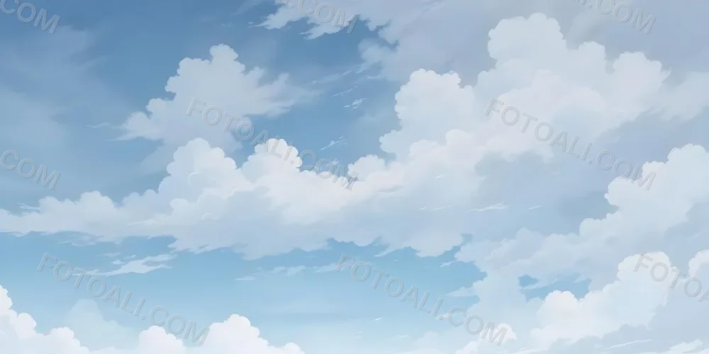 Oil Painting Cloudy Blue Sky With Wispy White Clouds Creative Extremely Detailed Brush Stroke 33 8072