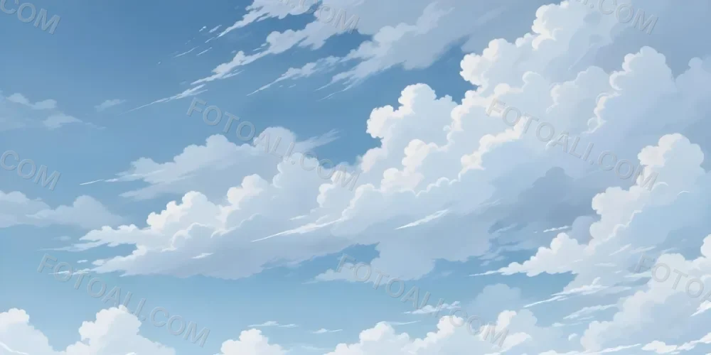 Oil Painting Cloudy Blue Sky With Wispy White Clouds Creative Extremely Detailed Brush Stroke 34 420f