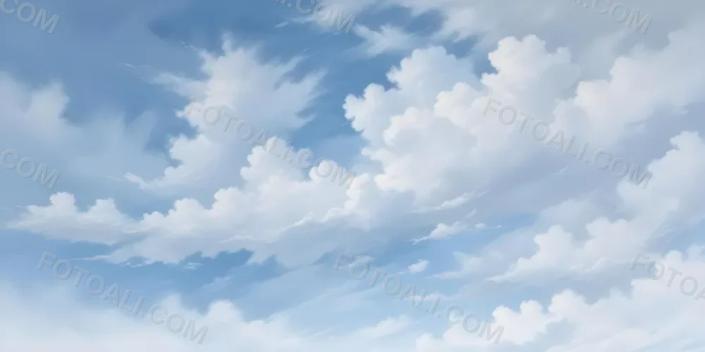 Oil Painting Cloudy Blue Sky With Wispy White Clouds Creative Extremely Detailed Brush Stroke 38 2034