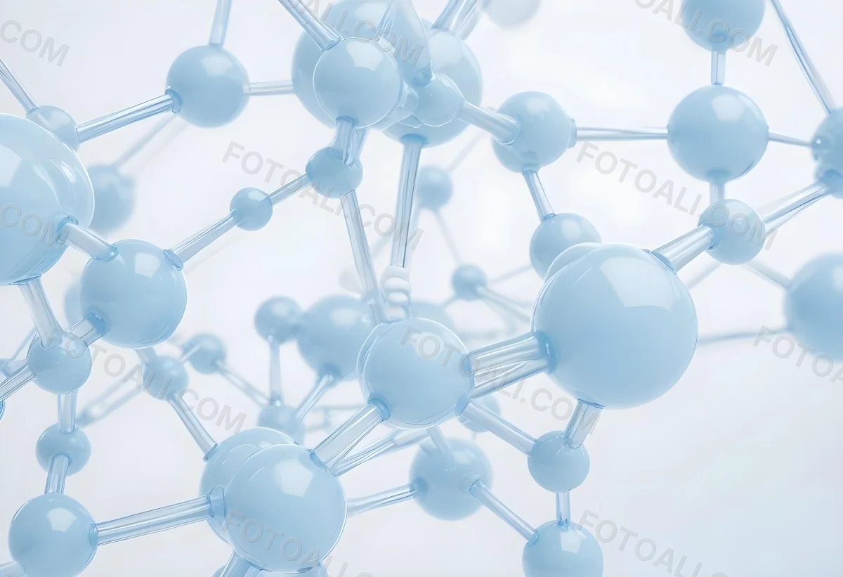 Oil Painting Molecular Structure With Interconnected Spheres Translucent Material Soft Lighting Light Blue And White Color Palette Scientific Or Medical Theme Clean And Minimalist Background Creative Extremely De 12 3d0f