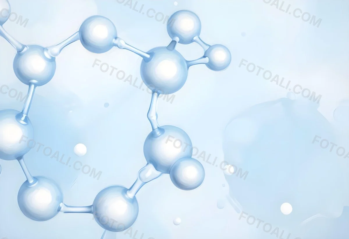 Oil Painting Molecular Structure With Interconnected Spheres Translucent Material Soft Lighting Light Blue And White Color Palette Scientific Or Medical Theme Clean And Minimalist Background Creative Extremely De 35 3333
