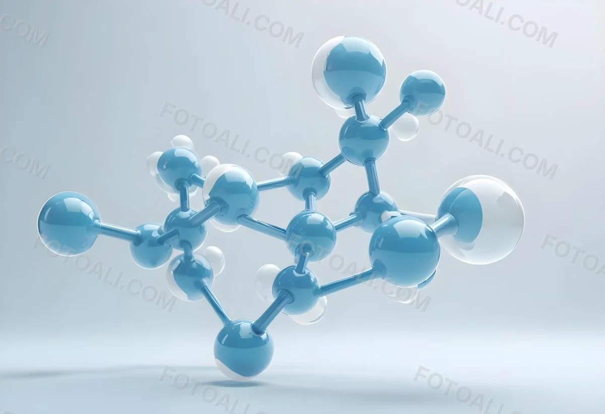 Oil Painting Molecular Structure With Interconnected Spheres Translucent Material Soft Lighting Light Blue And White Color Palette Scientific Or Medical Theme Clean And Minimalist Background Creative Extremely De 38 7272