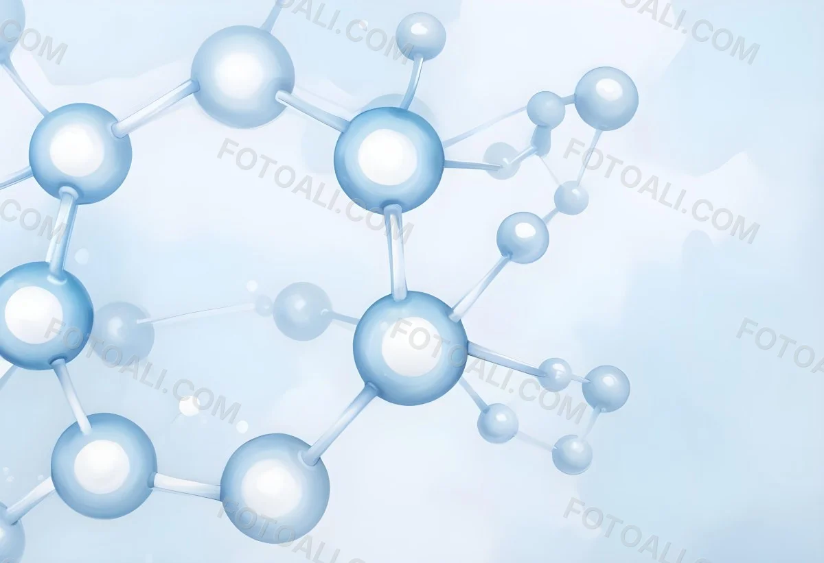 Oil Painting Molecular Structure With Interconnected Spheres Translucent Material Soft Lighting Light Blue And White Color Palette Scientific Or Medical Theme Clean And Minimalist Background Creative Extremely De 53 4189