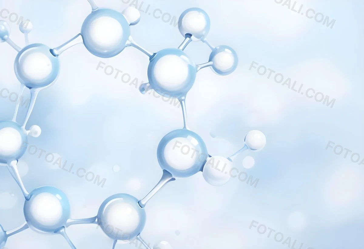 Oil Painting Molecular Structure With Interconnected Spheres Translucent Material Soft Lighting Light Blue And White Color Palette Scientific Or Medical Theme Clean And Minimalist Background Creative Extremely De 57 0a36