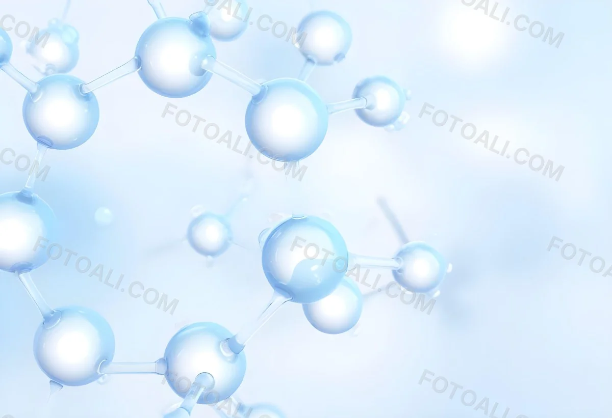Oil Painting Molecular Structure With Interconnected Spheres Translucent Material Soft Lighting Light Blue And White Color Palette Scientific Or Medical Theme Clean And Minimalist Background Creative Extremely De 8 364a