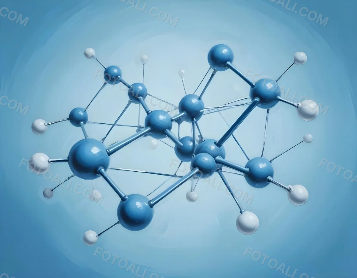 Oil Painting Molecular Structure With Spheres Connected By Rods Light Blue Color Scheme Soft Lighting Scientific Visualization Clean And Modern Design Abstract Background Creative Extremely Detailed Brush Stroke 16 0954