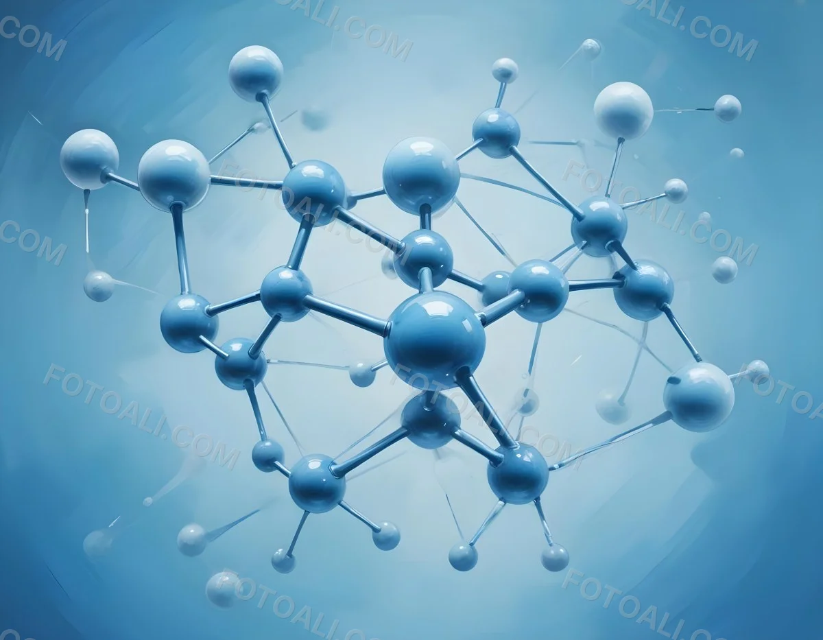 Oil Painting Molecular Structure With Spheres Connected By Rods Light Blue Color Scheme Soft Lighting Scientific Visualization Clean And Modern Design Abstract Background Creative Extremely Detailed Brush Stroke 22 8a4a