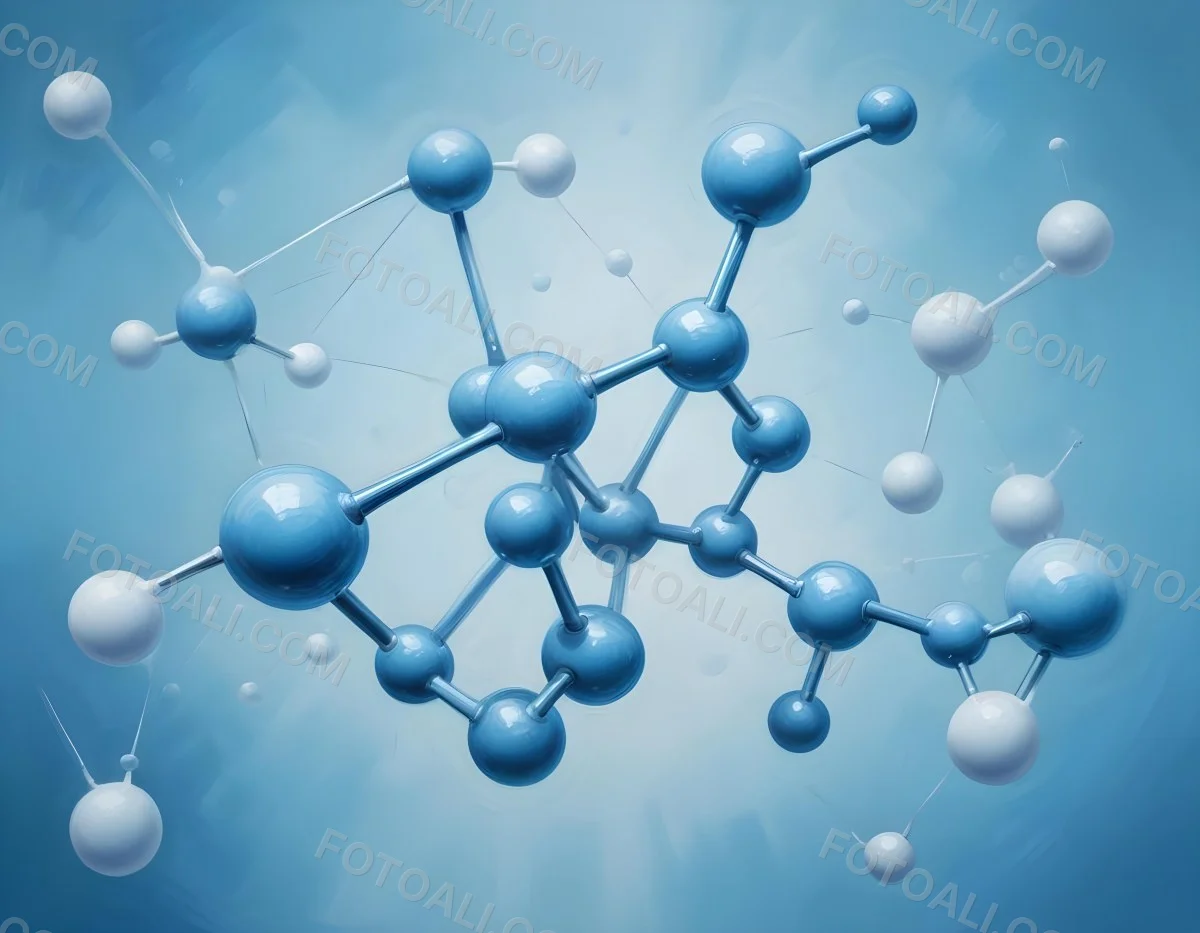 Oil Painting Molecular Structure With Spheres Connected By Rods Light Blue Color Scheme Soft Lighting Scientific Visualization Clean And Modern Design Abstract Background Creative Extremely Detailed Brush Stroke 26 18e7