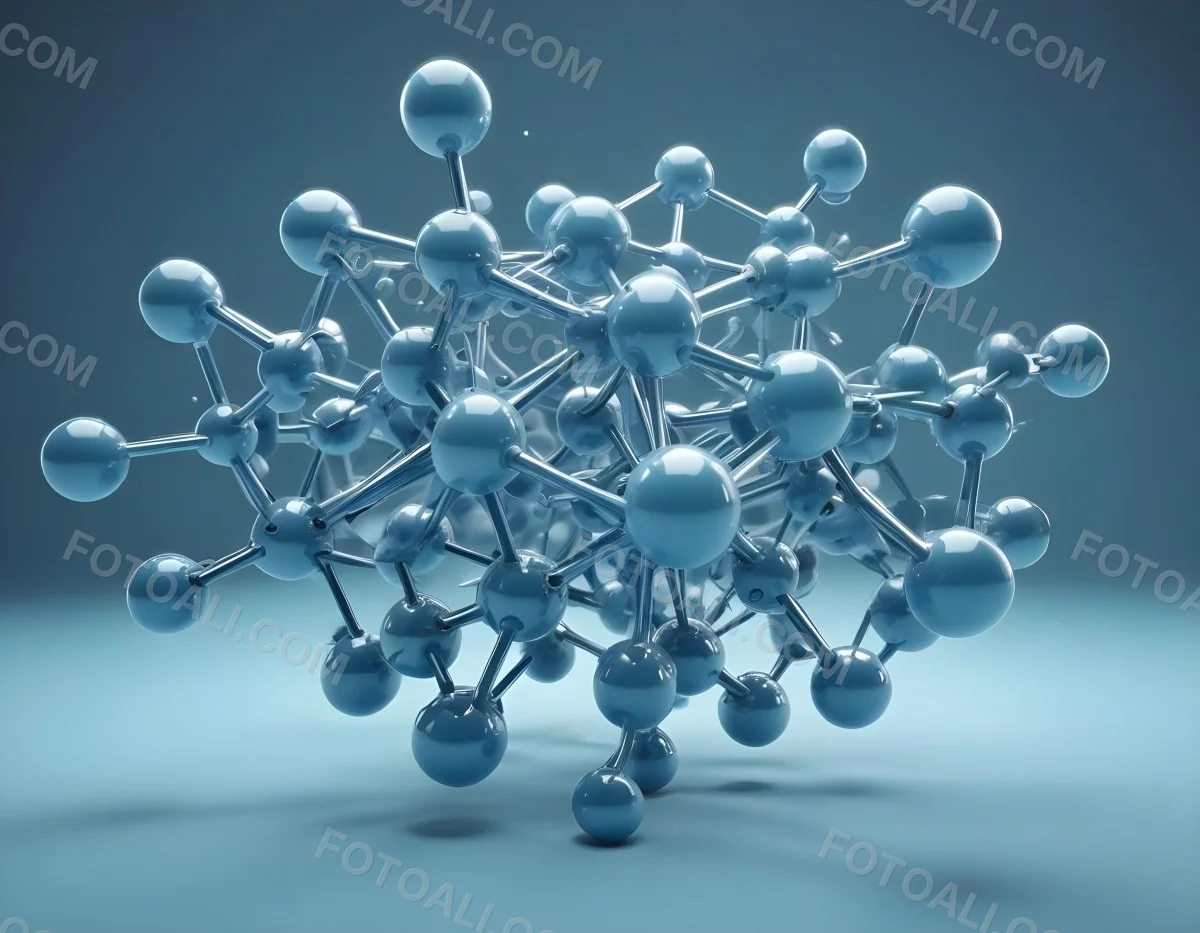 Oil Painting Molecular Structure With Spheres Connected By Rods Light Blue Color Scheme Soft Lighting Scientific Visualization Clean And Modern Design Abstract Background Creative Extremely Detailed Brush Stroke 38 0f1f