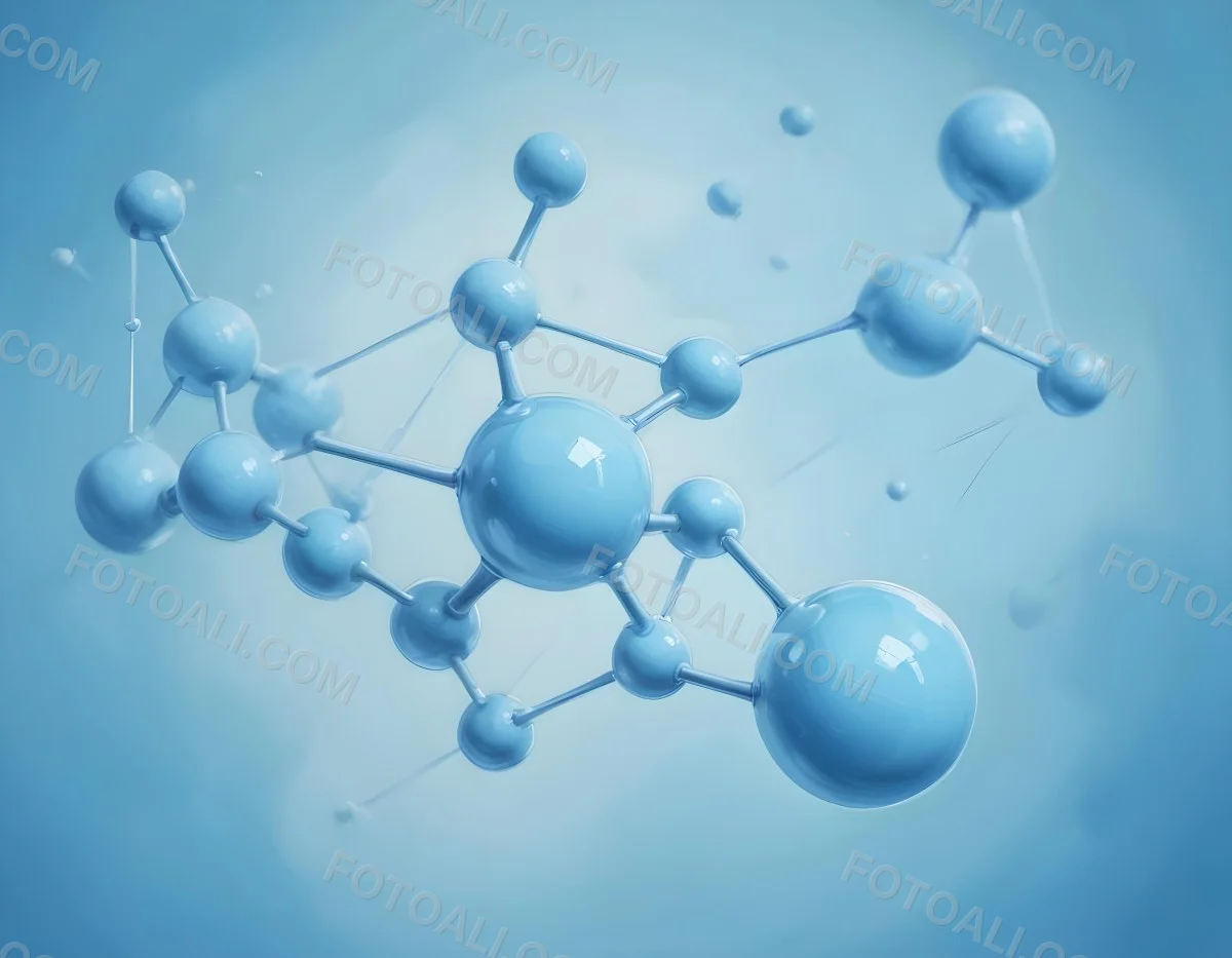 Oil Painting Molecular Structure With Spheres Connected By Rods Light Blue Color Scheme Soft Lighting Scientific Visualization Clean And Modern Design Abstract Background Creative Extremely Detailed Brush Stroke 45 E9a3