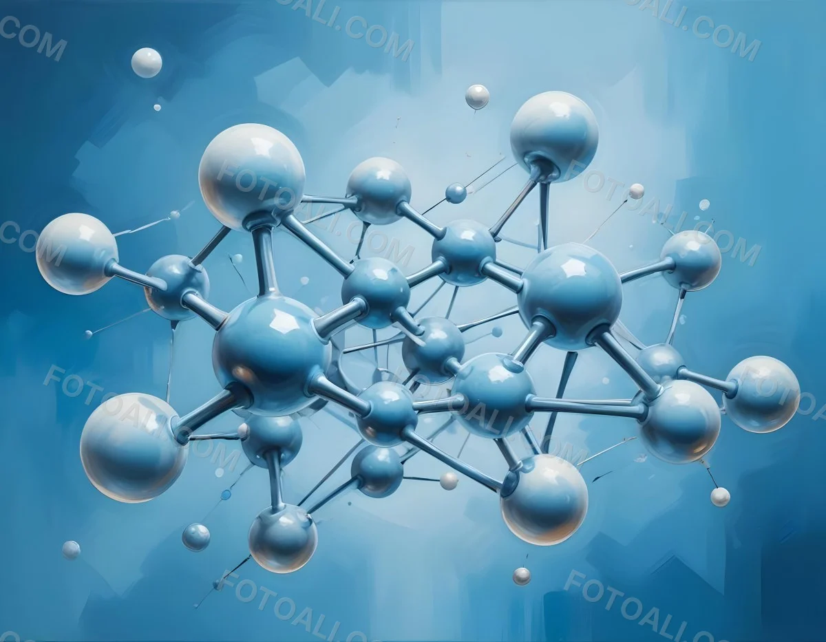 Oil Painting Molecular Structure With Spheres Connected By Rods Light Blue Color Scheme Soft Lighting Scientific Visualization Clean And Modern Design Abstract Background Creative Extremely Detailed Brush Stroke 65 4d07