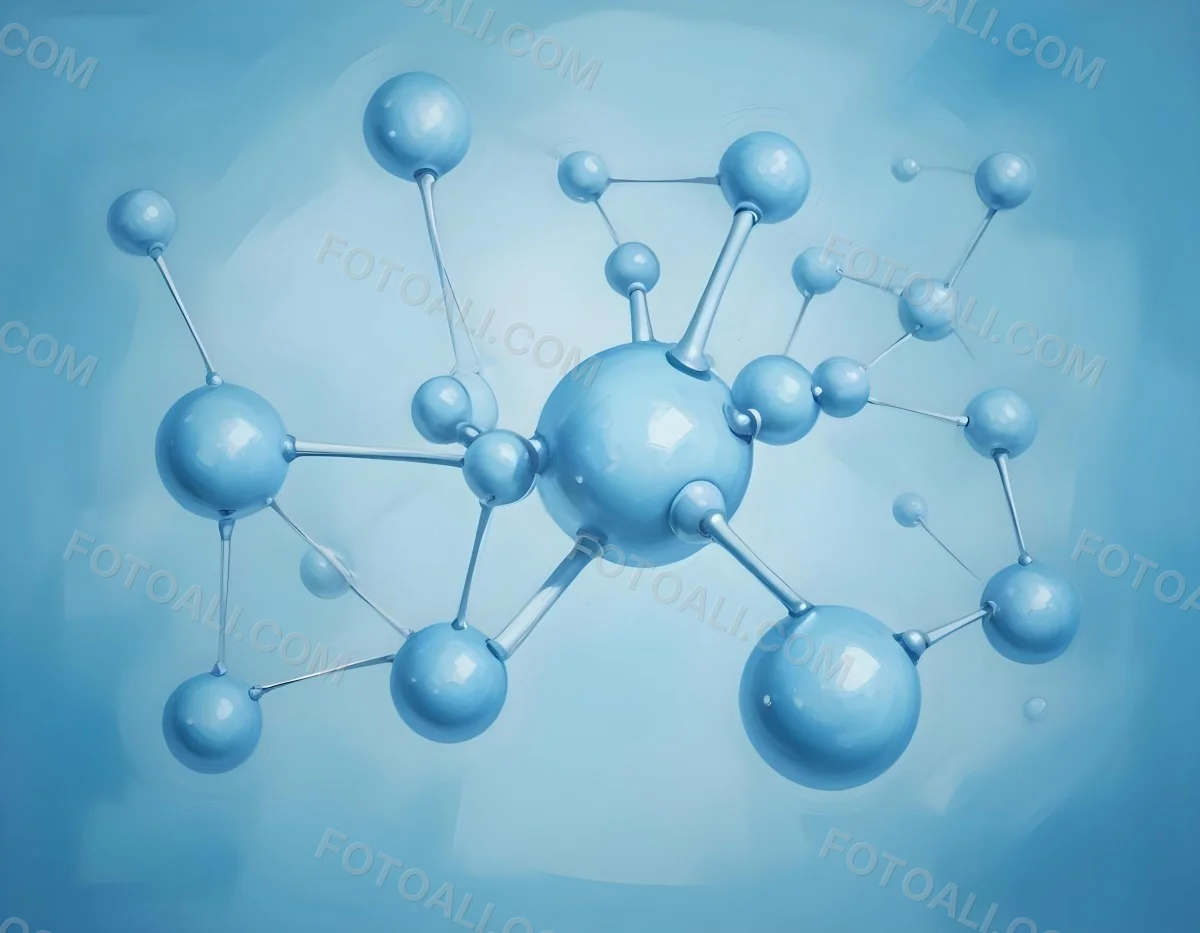 Oil Painting Molecular Structure With Spheres Connected By Rods Light Blue Color Scheme Soft Lighting Scientific Visualization Clean And Modern Design Abstract Background Creative Extremely Detailed Brush Stroke 66 Ded2