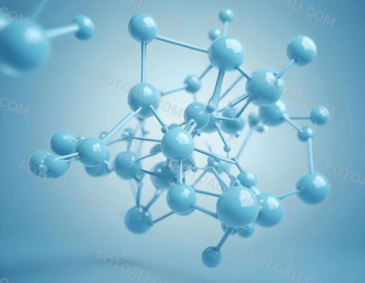 Oil Painting Molecular Structure With Spheres Connected By Rods Light Blue Color Scheme Soft Lighting Scientific Visualization Clean And Modern Design Abstract Background Creative Extremely Detailed Brush Stroke 7 F8cb