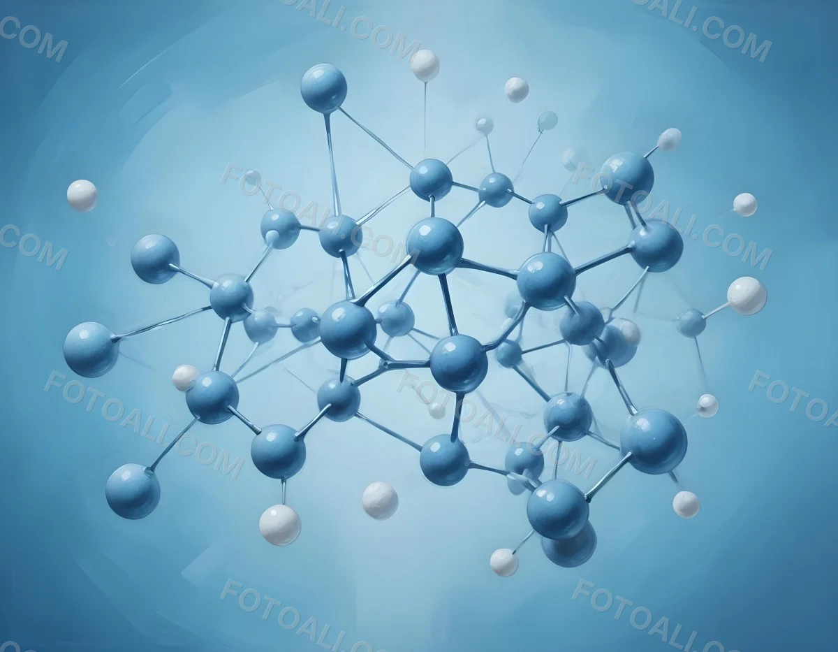 Oil Painting Molecular Structure With Spheres Connected By Rods Light Blue Color Scheme Soft Lighting Scientific Visualization Clean And Modern Design Abstract Background Creative Extremely Detailed Brush Stroke 8 E587