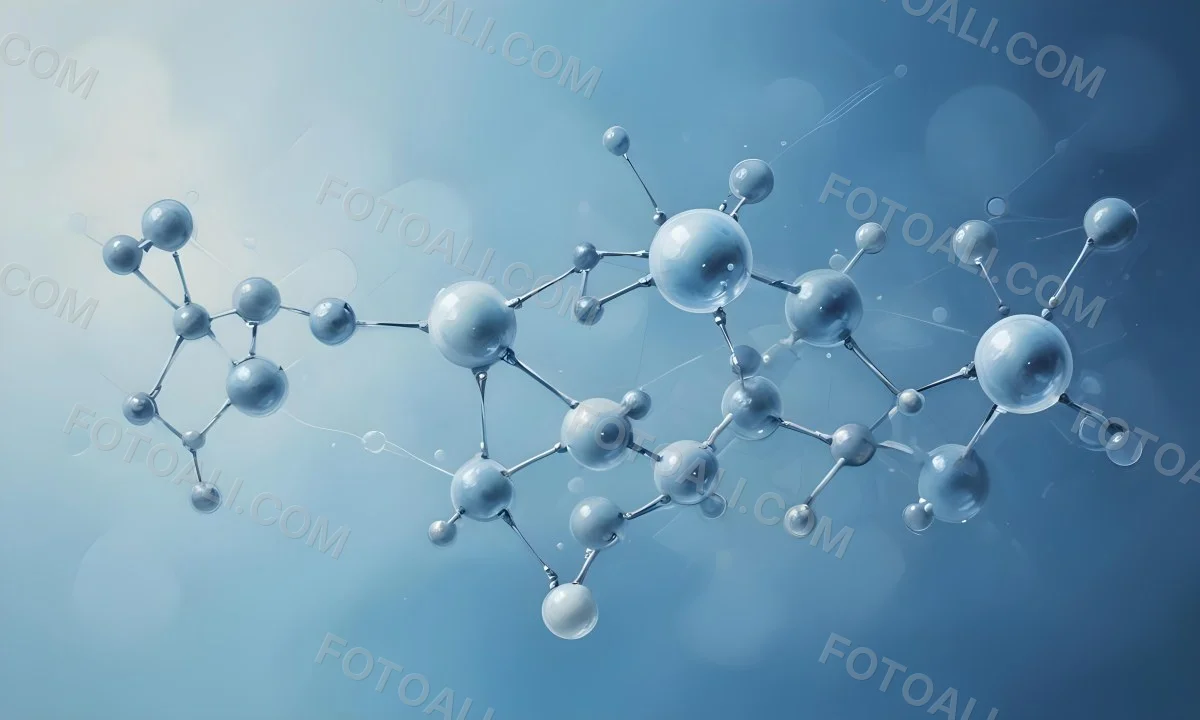 Oil Painting Molecular Structure With Transparent Spheres Connected By Thin Lines Light Blue Color Palette Soft Lighting Clean And Minimalist Design Scientific Background Creative Extremely Detailed Brush Stroke 14 5e25