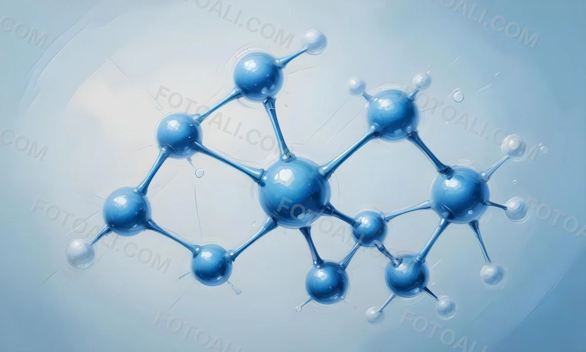 Oil Painting Molecular Structure With Transparent Spheres Connected By Thin Lines Light Blue Color Palette Soft Lighting Clean And Minimalist Design Scientific Background Creative Extremely Detailed Brush Stroke 46 34b6