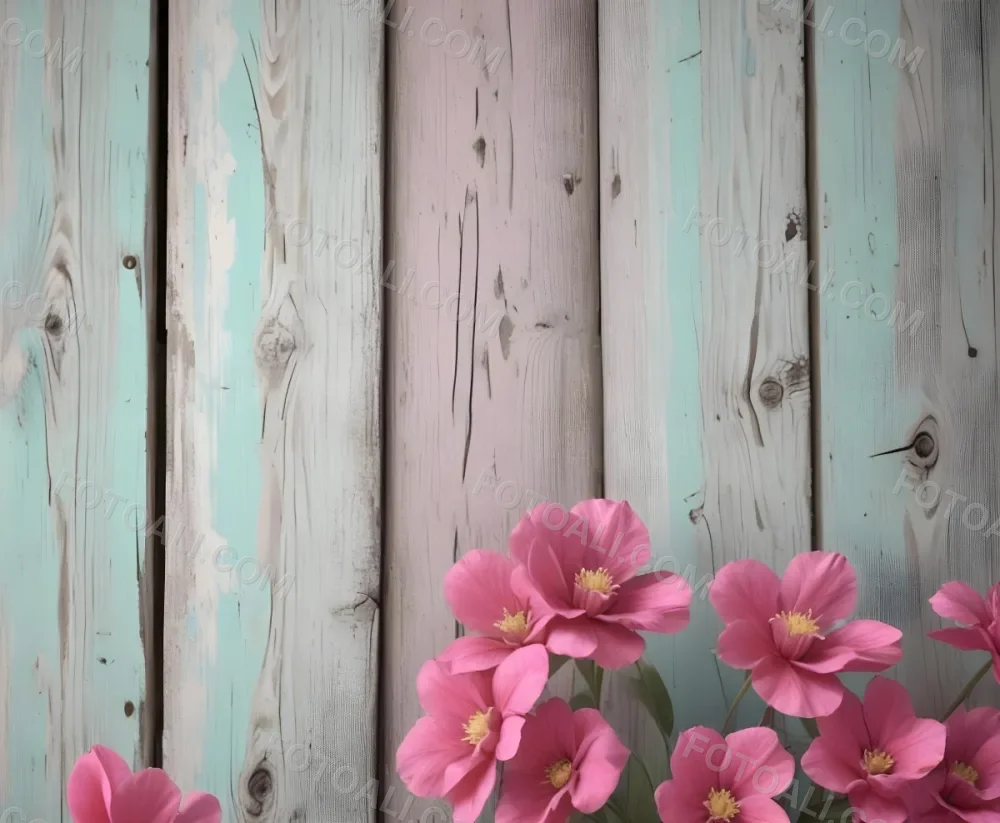 Oil Painting Pink Flowers Against A Weathered Wooden Background Creative Extremely Detailed Brush Stroke 1 7336