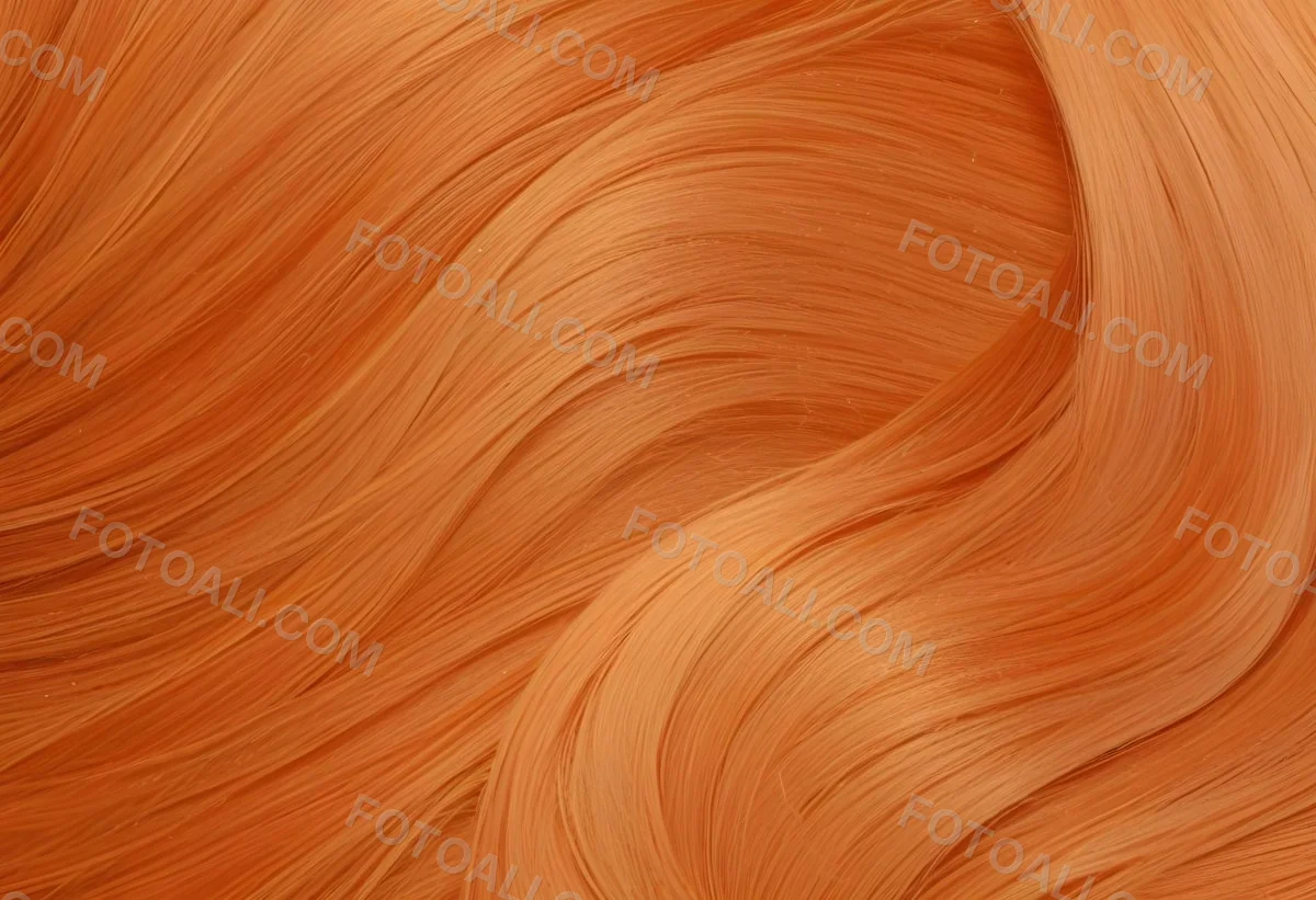 Orange Hair Strands With Soft Waves Creating A Vibrant And Smooth Pattern Close Up Shot Studio Lighting Hair Care Product Advertisement Smooth And Shiny Texture 16 4b8a