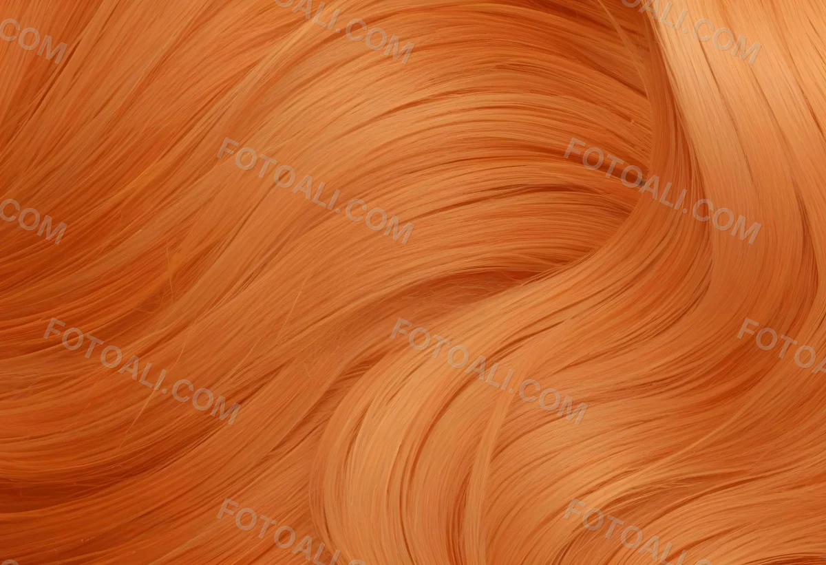 Orange Hair Strands With Soft Waves Creating A Vibrant And Smooth Pattern Close Up Shot Studio Lighting Hair Care Product Advertisement Smooth And Shiny Texture 18 7871