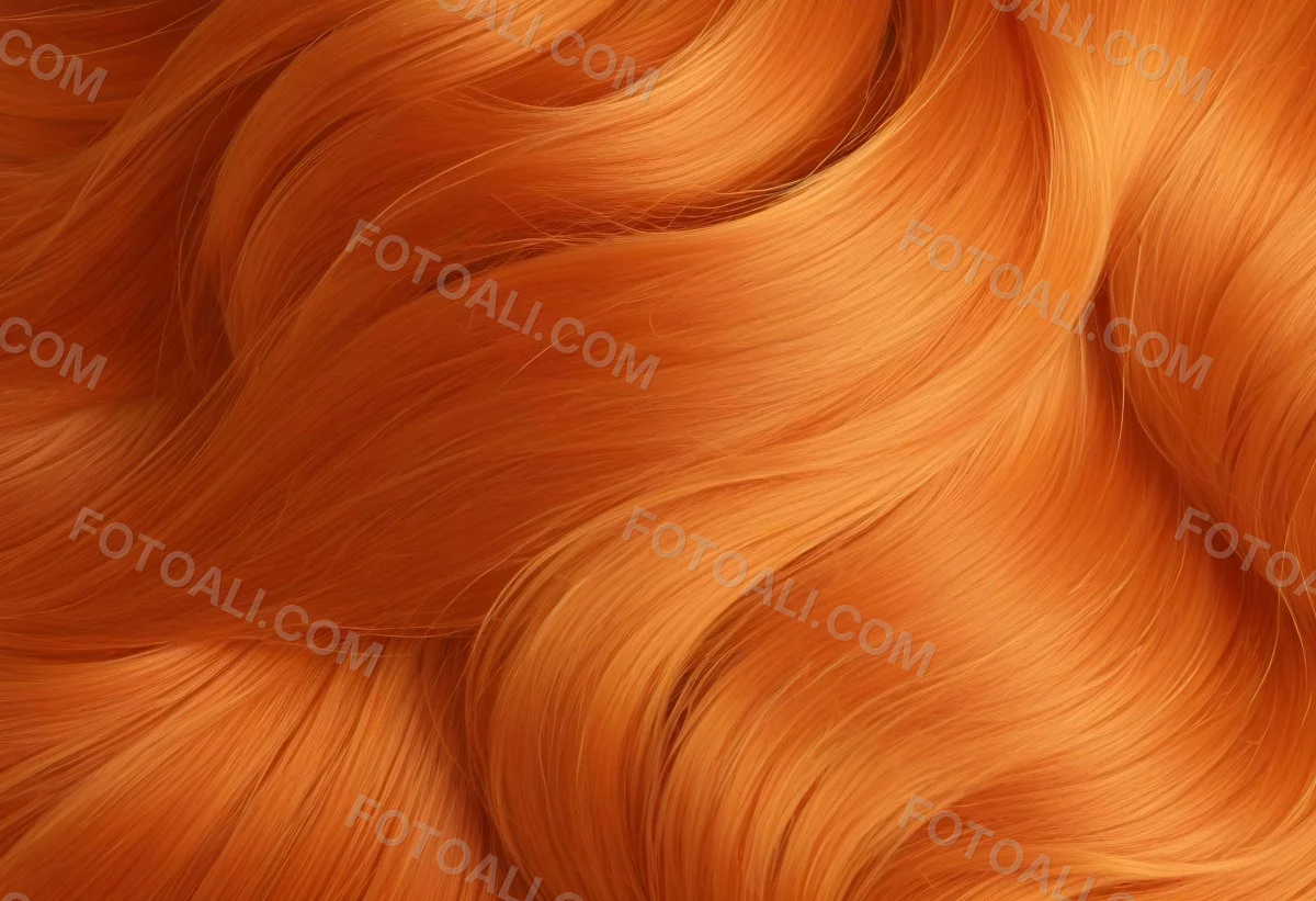 Orange Hair Strands With Soft Waves Creating A Vibrant And Smooth Pattern Close Up Shot Studio Lighting Hair Care Product Advertisement Smooth And Shiny Texture 18 C939