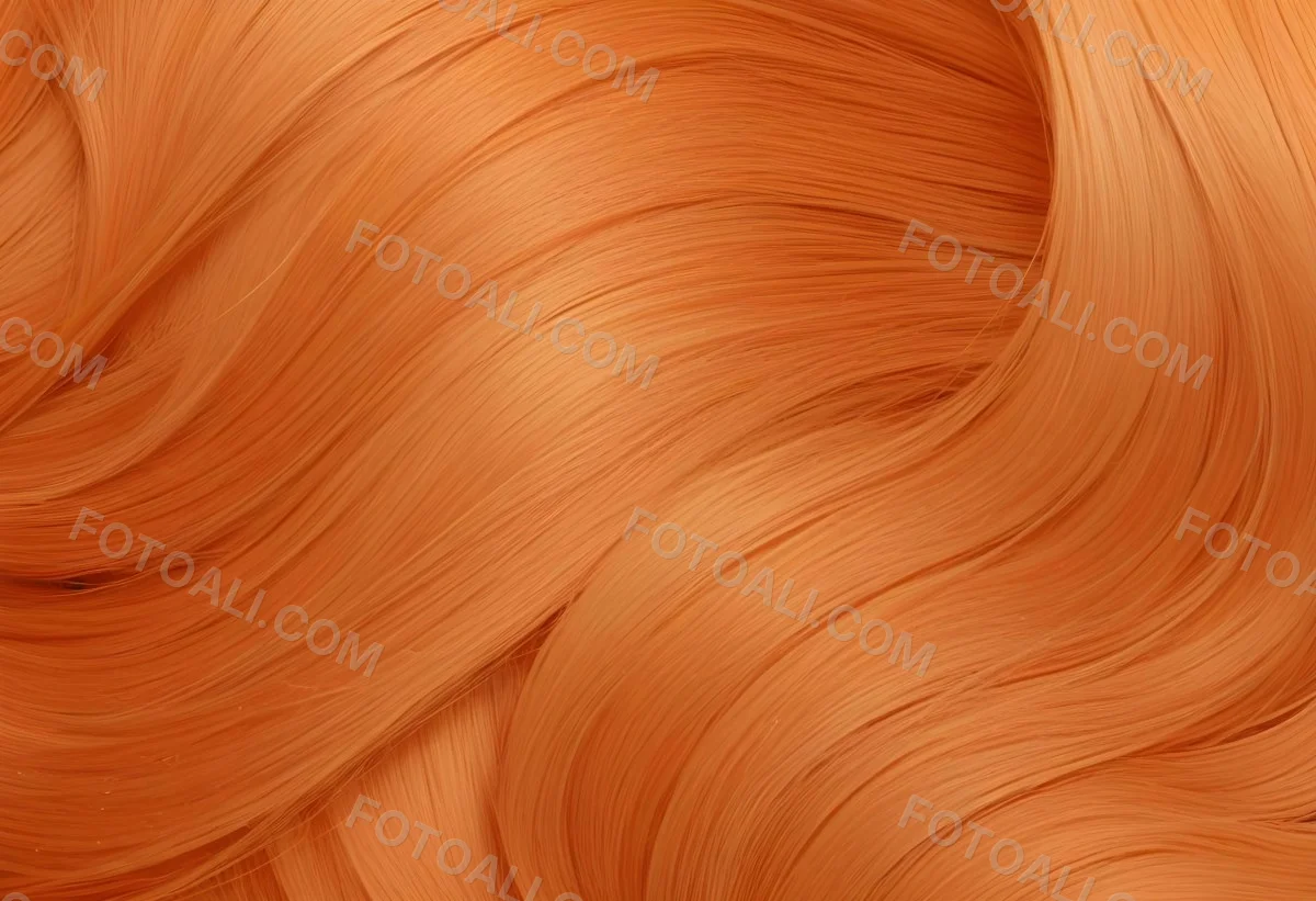 Orange Hair Strands With Soft Waves Creating A Vibrant And Smooth Pattern Close Up Shot Studio Lighting Hair Care Product Advertisement Smooth And Shiny Texture 26 Fd86