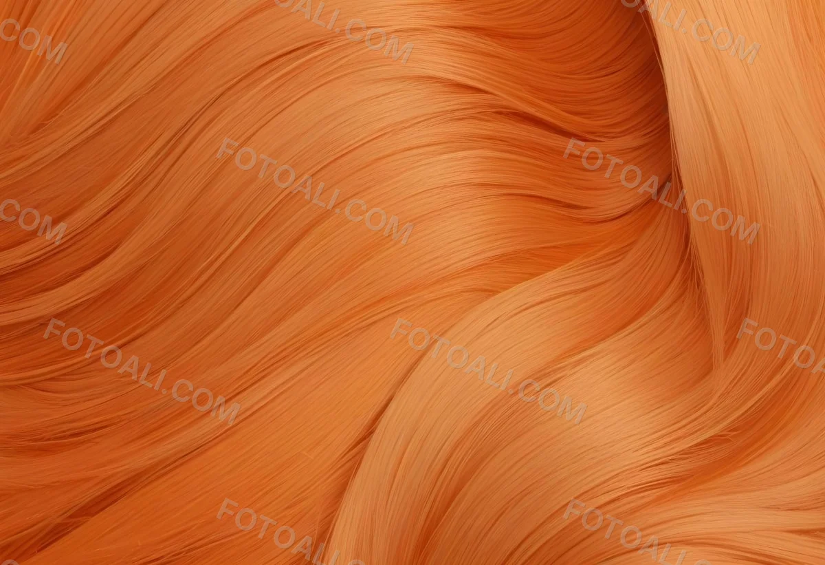 Orange Hair Strands With Soft Waves Creating A Vibrant And Smooth Pattern Close Up Shot Studio Lighting Hair Care Product Advertisement Smooth And Shiny Texture 28 153a