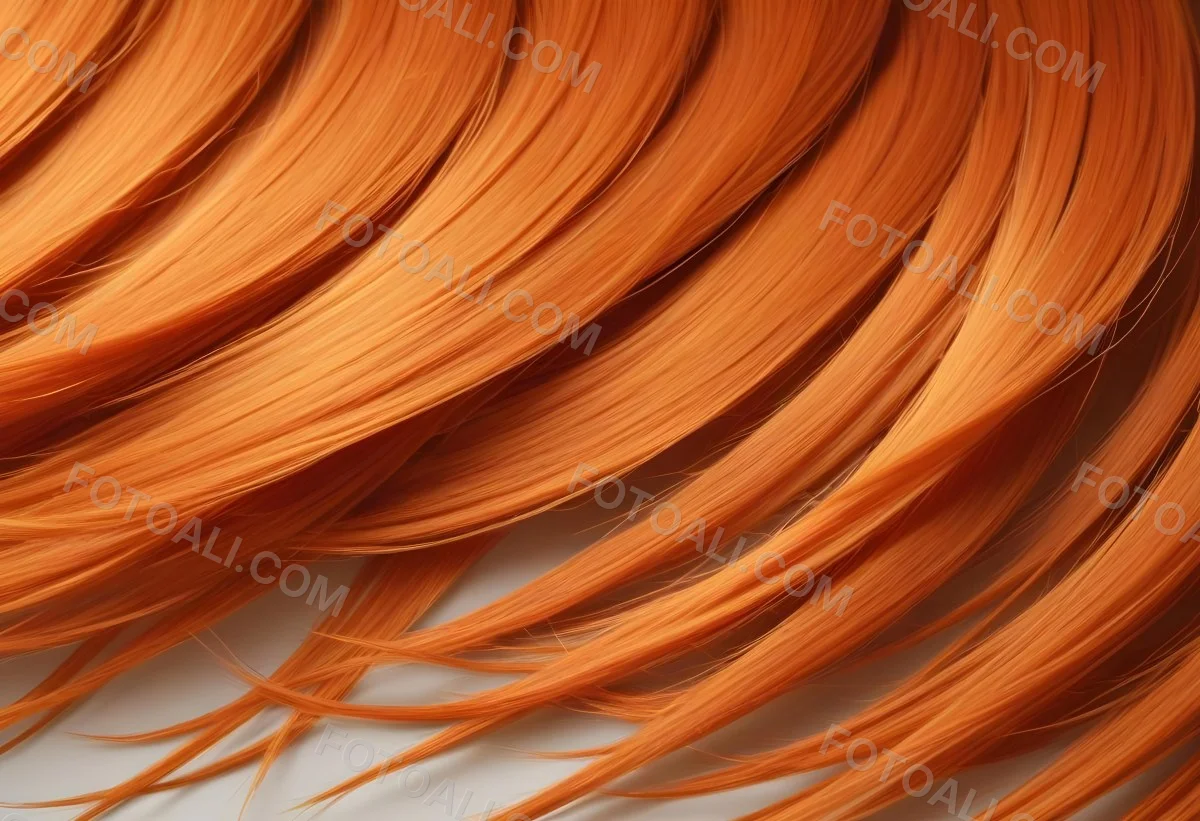 Orange Hair Strands With Soft Waves Creating A Vibrant And Smooth Pattern Close Up Shot Studio Lighting Hair Care Product Advertisement Smooth And Shiny Texture 35 5153