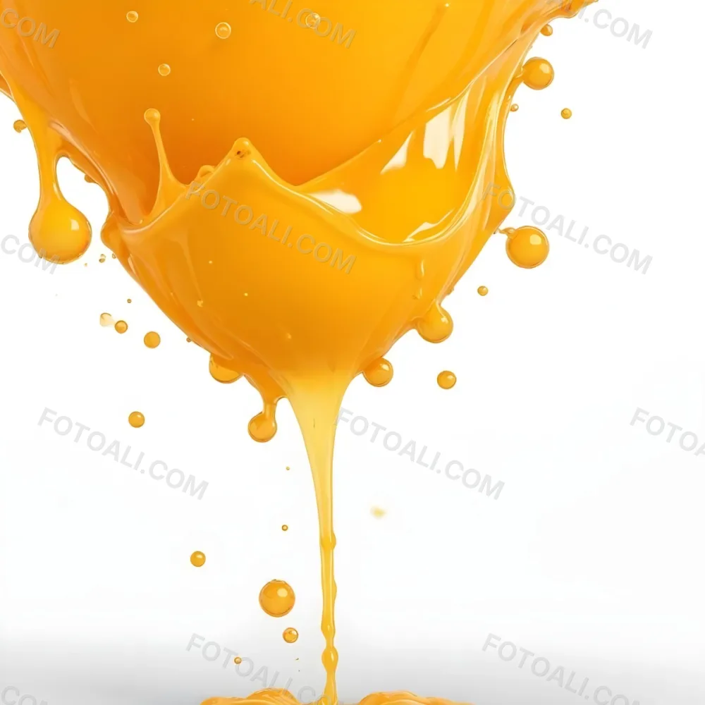 Orange Juice Splash With Liquid Drops Studio Shot White Background 18 B6ec