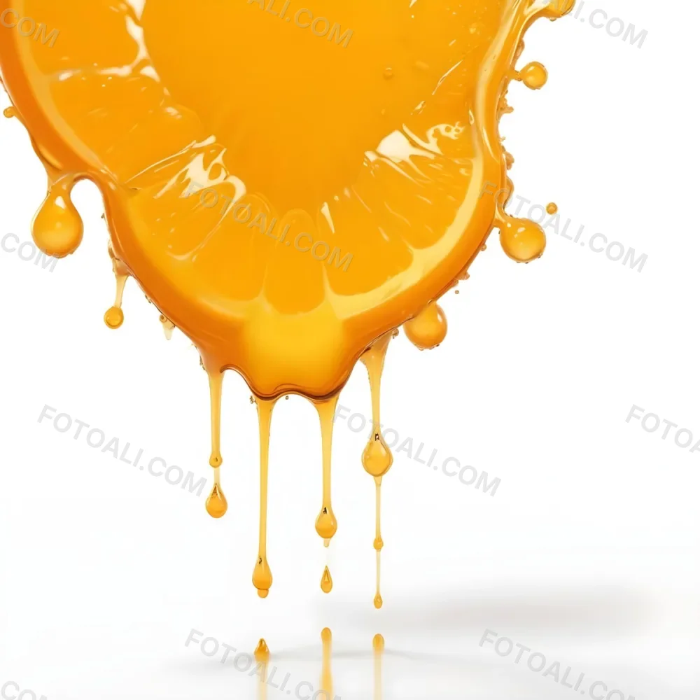 Orange Juice Splash With Liquid Drops Studio Shot White Background 6 Fee9